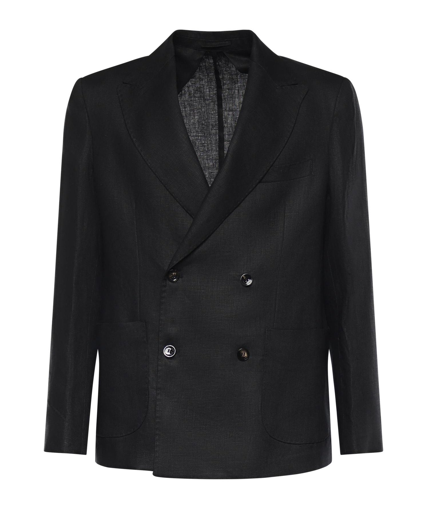 Blazer doppiopetto in lino MCAUS3259S26 019 MICHAEL COAL 