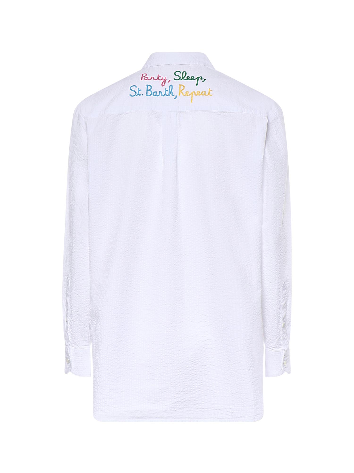 Camicia in seersucker con ricamo BRIG001 00799L MC2 SAINT BARTH 