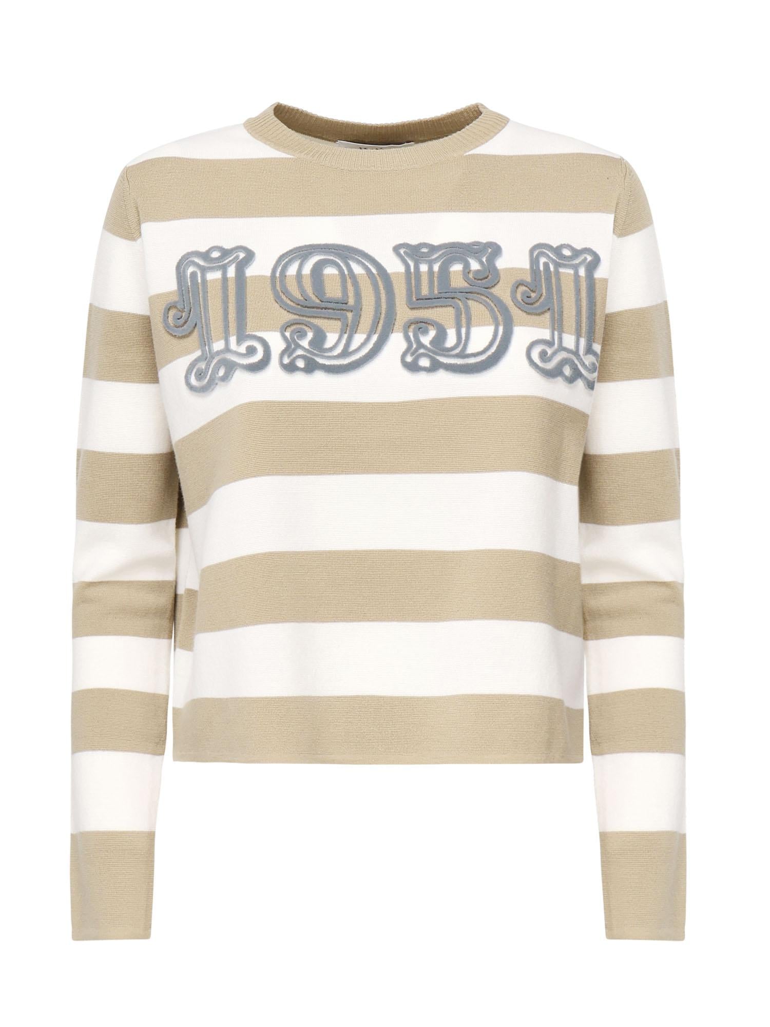 Maglia a righe in lana con ricamo<BR/> 2521366091600 008 MAX MARA 