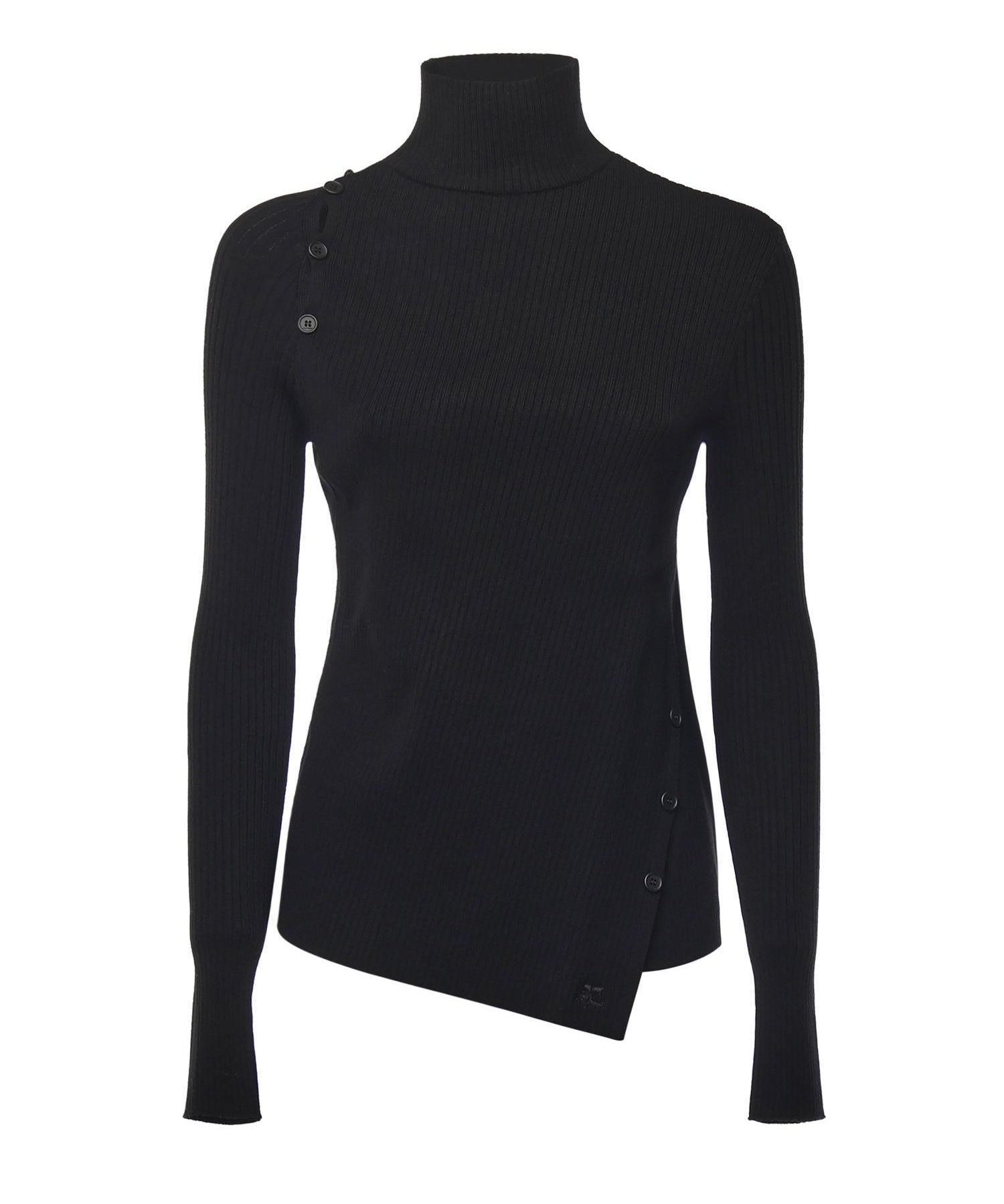 Maglione con bottoni obliqui 425MPU258FI001 9999 COURREGES 