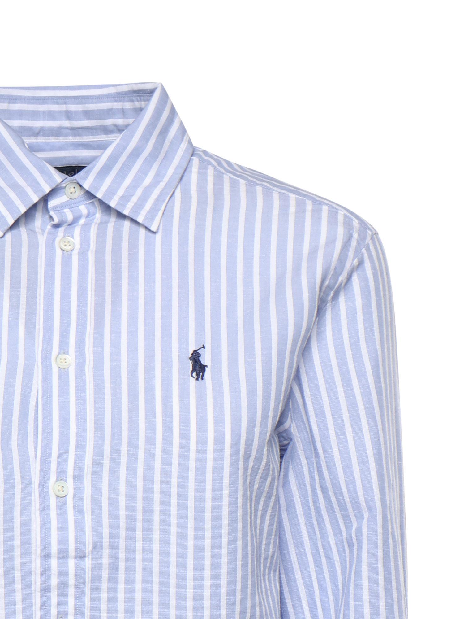 Camicia in cotone e lino con logo 211971514 503 POLO RALPH LAUREN 