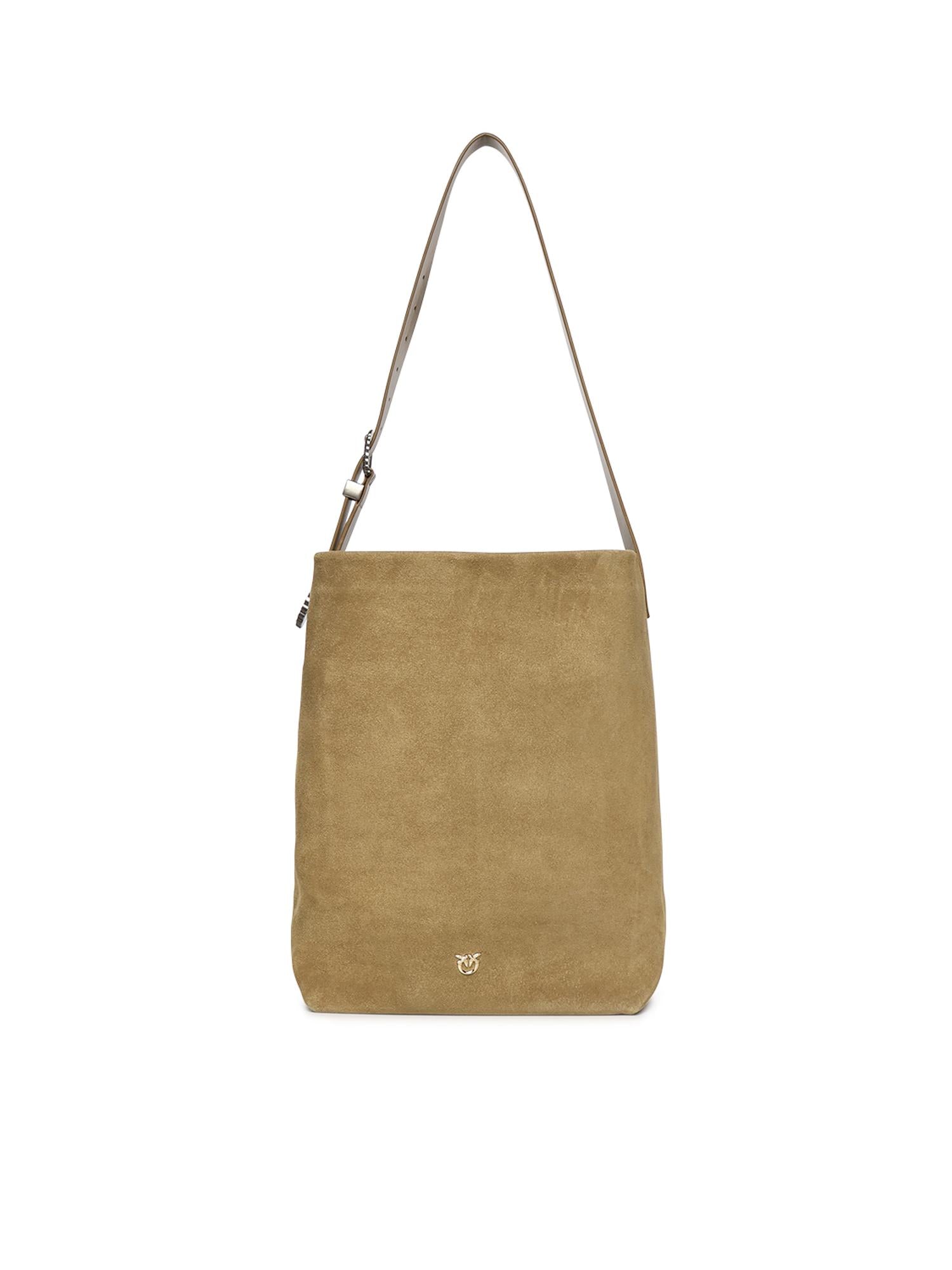 Borsa a tracolla grande Bucket Big in suede 106834 A0F6L22A PINKO 