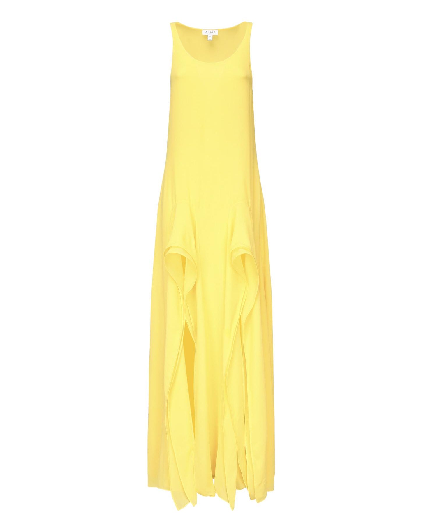 Abito lungo con ruche in georgette AA9R2708T666B 247 ALAIA 