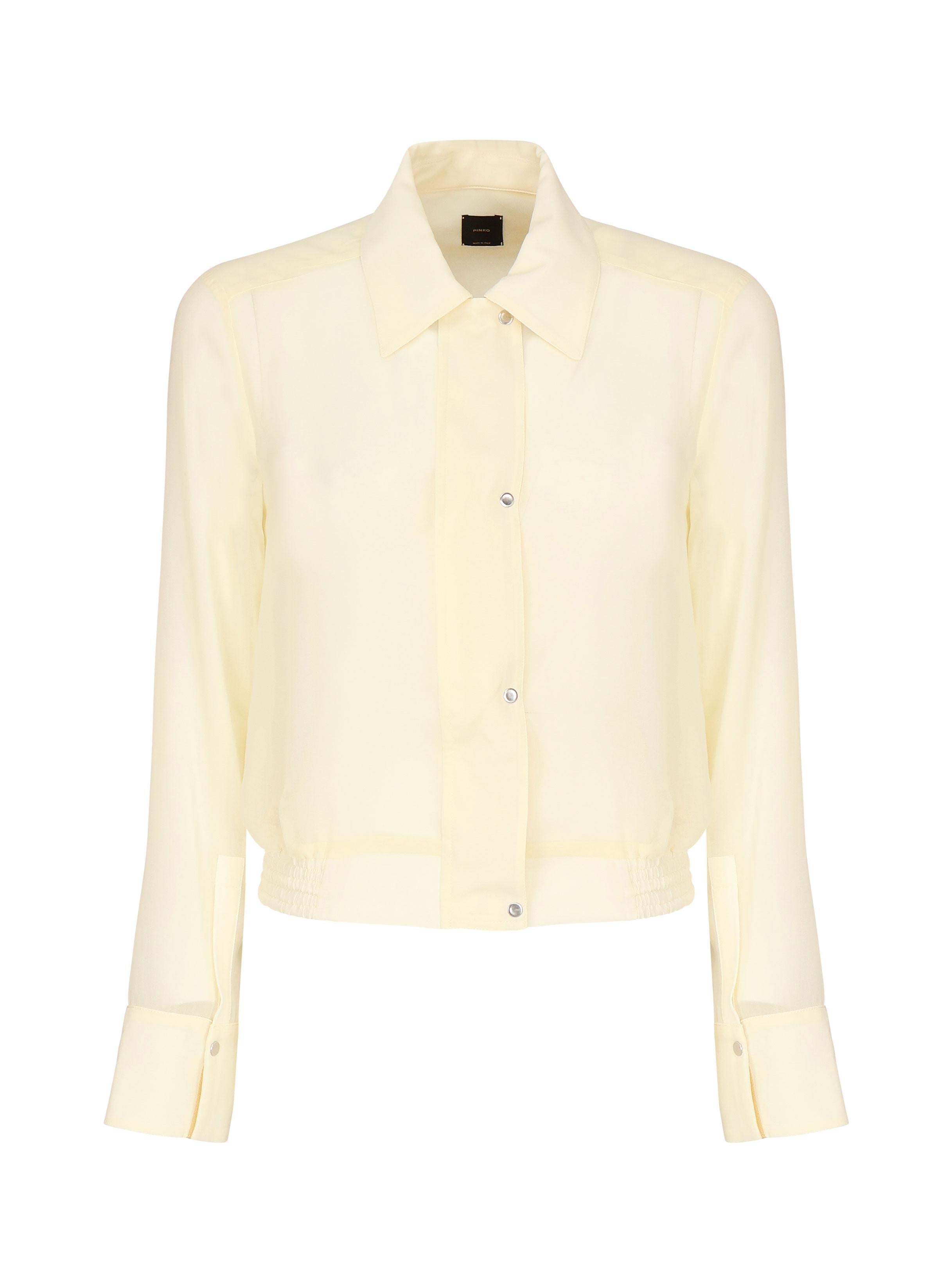 Camicetta leggera linea bomber in georgette 104787 A21FD22 PINKO 