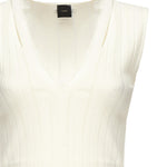 Top smanicato seta e cachemire a costine 104741 A2FRZ09 PINKO 