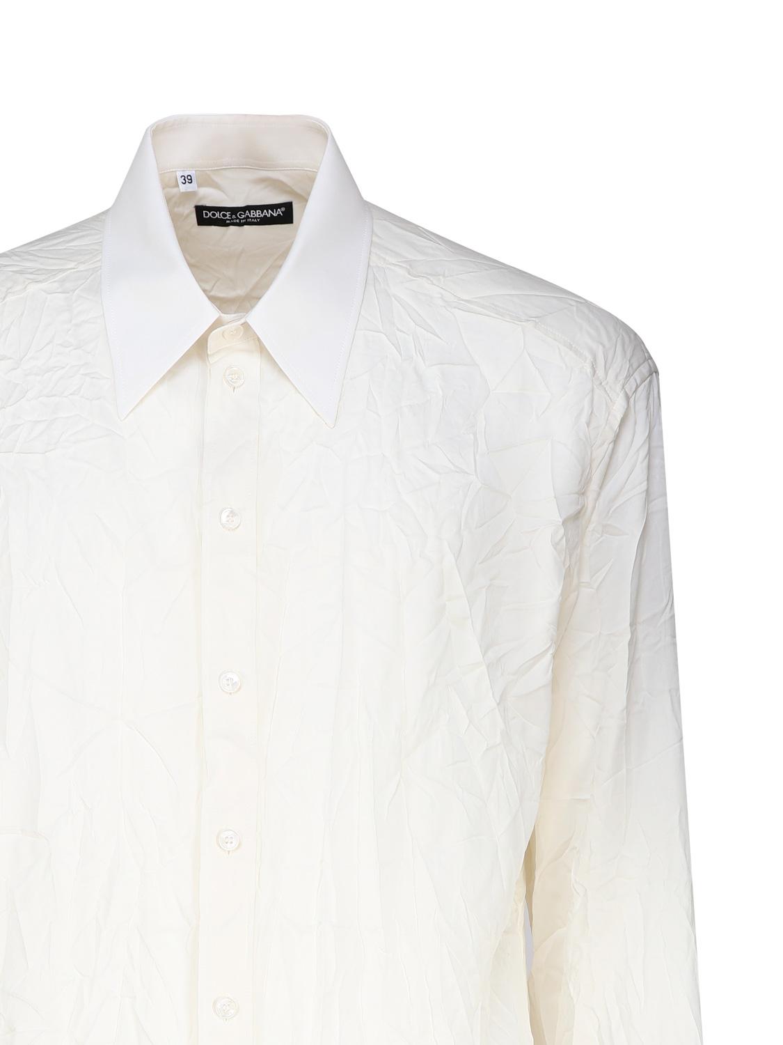 Camicia over in charmeuse di seta stretch<BR/> G5IT7T FUABFW0001 DOLCE & GABBANA 