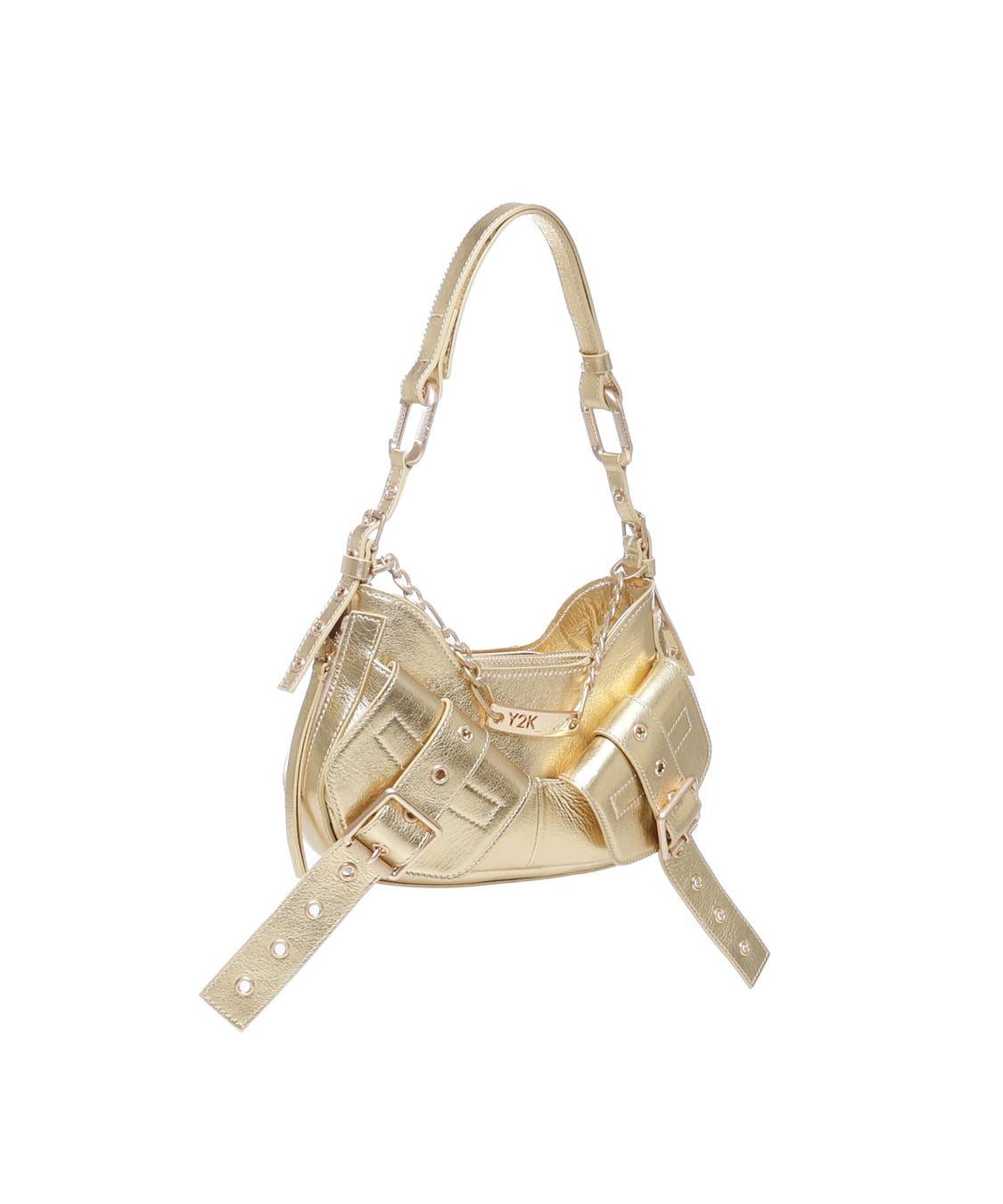 Borsa a spalla y2k002  iin pelle bovina FBBP70002MET -ORO/ORO BIASIA 