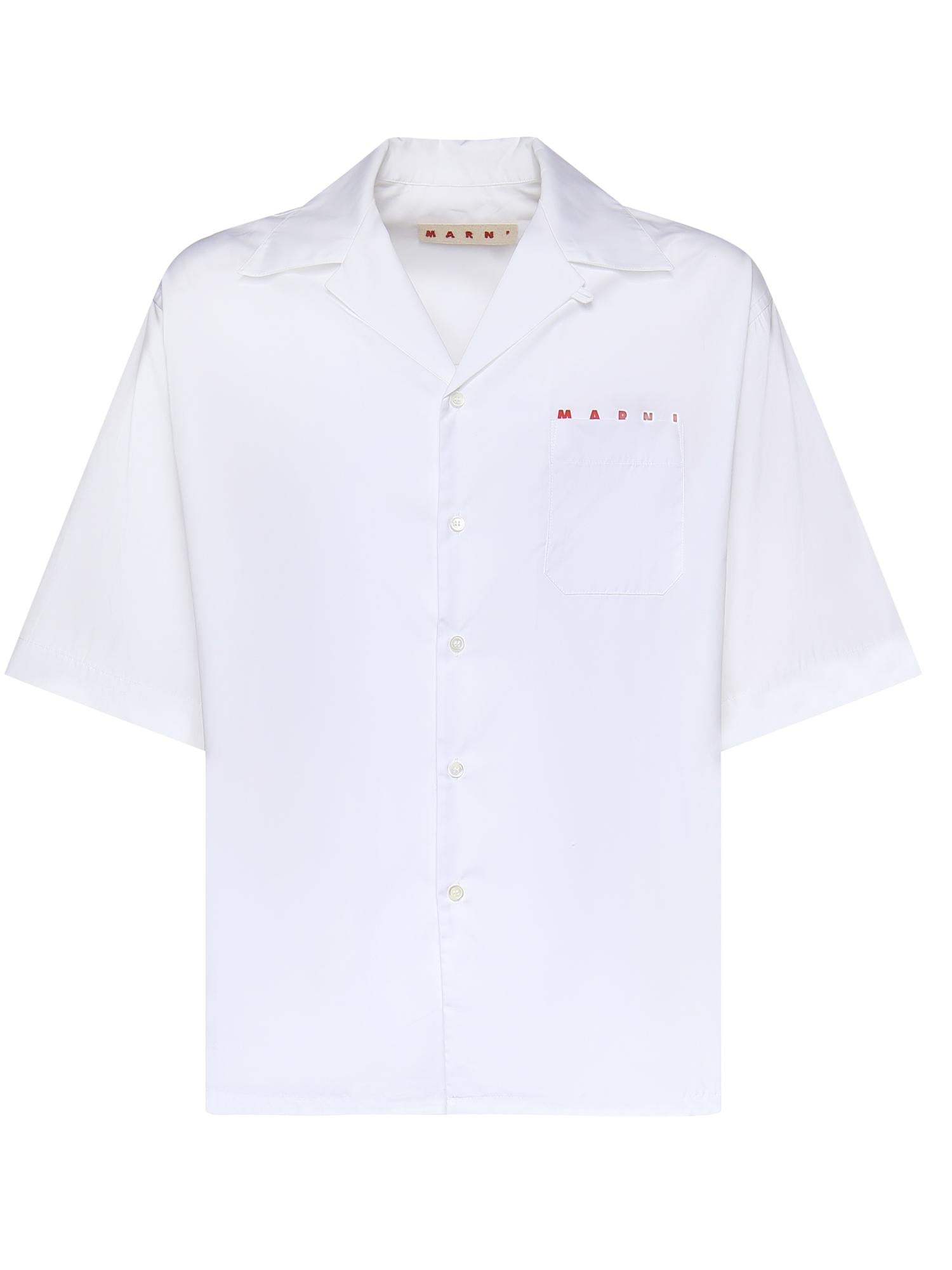 Camicia in cotone con logo CUMU0213PP USCT88LRW01 MARNI 