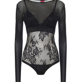 Maglia body in tulle e pizzo 106272 A33EZ99 PINKO 