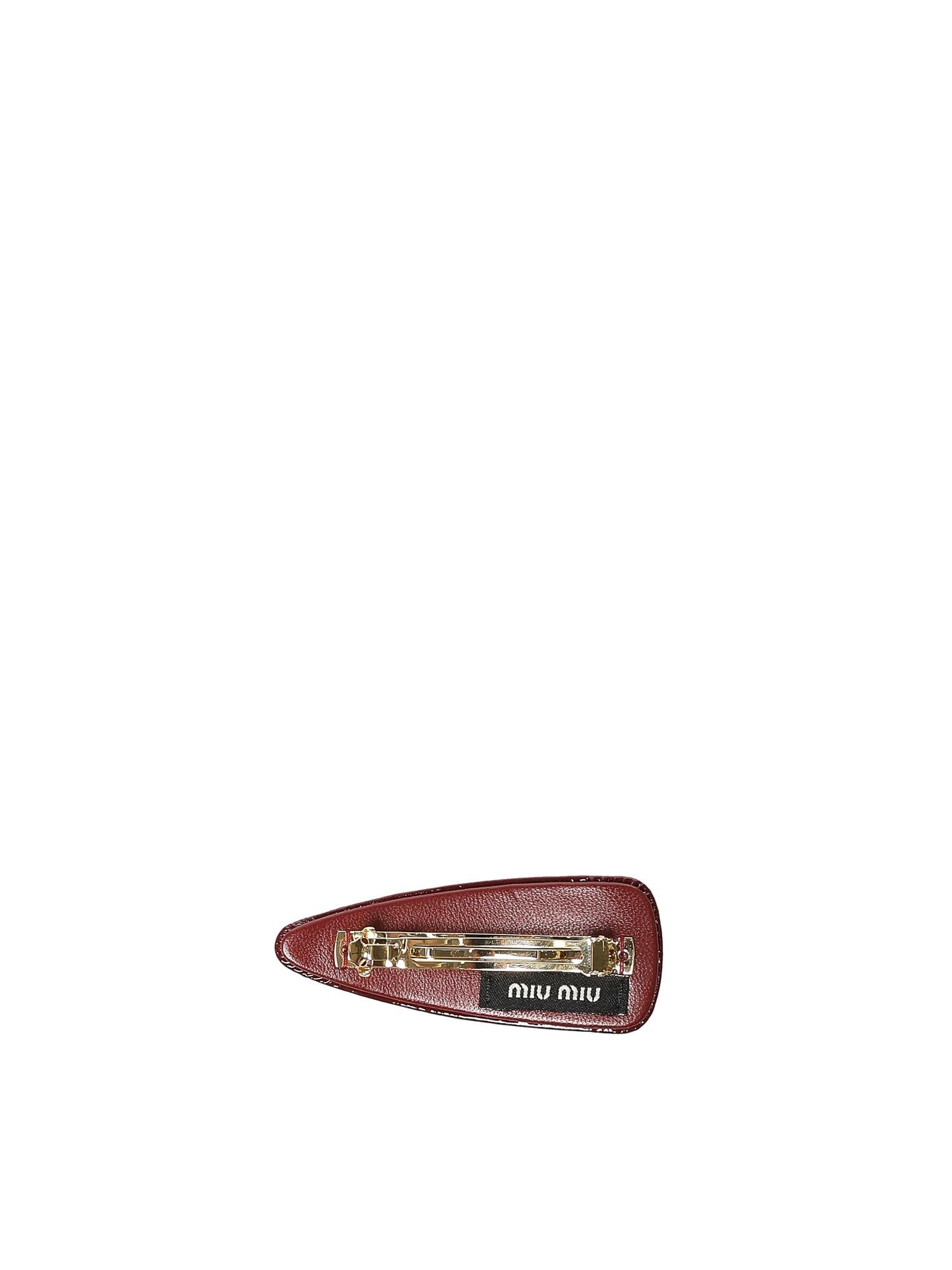 Fermaglio in pelle verniciata 5IF092 069F0D27 MIU MIU 