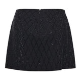 Minigonna con strass 105496 A2POZ99 PINKO 