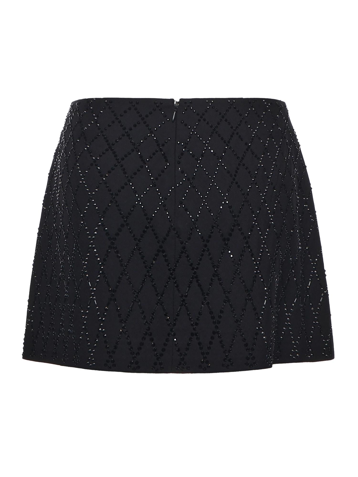 Minigonna con strass 105496 A2POZ99 PINKO 