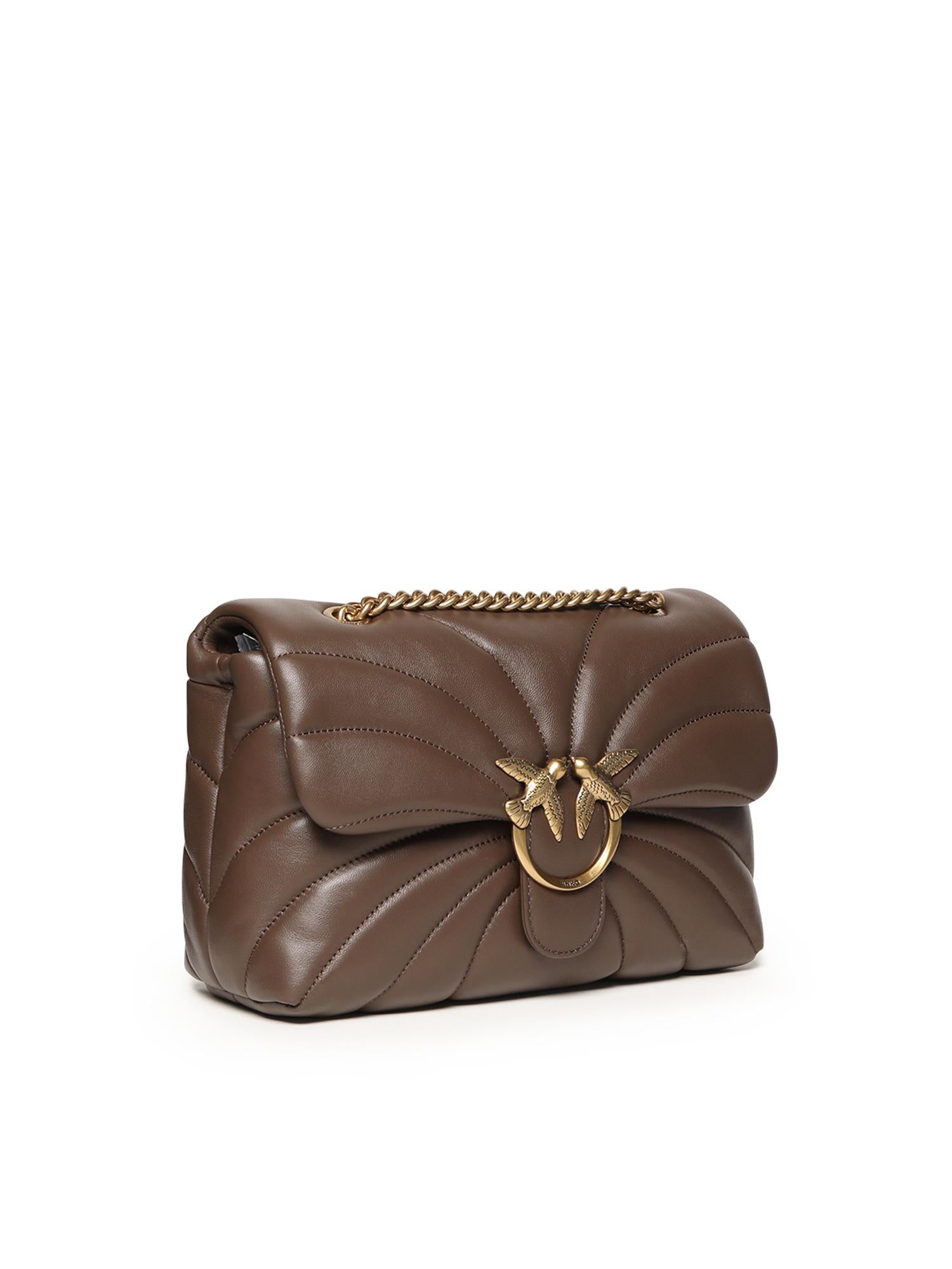 Borsa a tracolla grande Love Bag Puff trapunta farfalla 100038 A1EXL74Q PINKO 