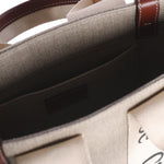 Woody bag piccola in tela di lino CHC22AS397I26 90U CHLOÉ 