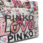 Borsa shopper in cotone con logo<BR/> 106673 A3B6ZW0Q PINKO 