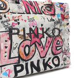 Borsa shopper in cotone con logo<BR/> 106673 A3B6ZW0Q PINKO 