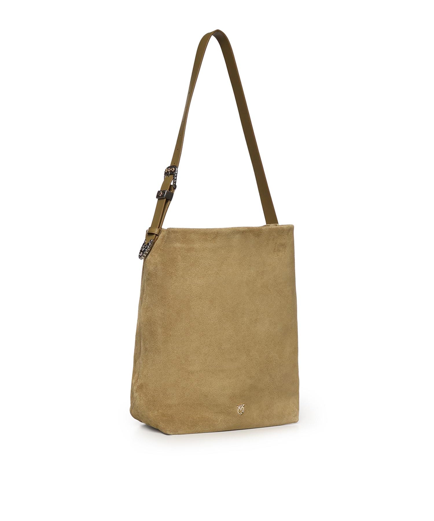 Borsa a tracolla grande Bucket Big in suede 106834 A0F6L22A PINKO 