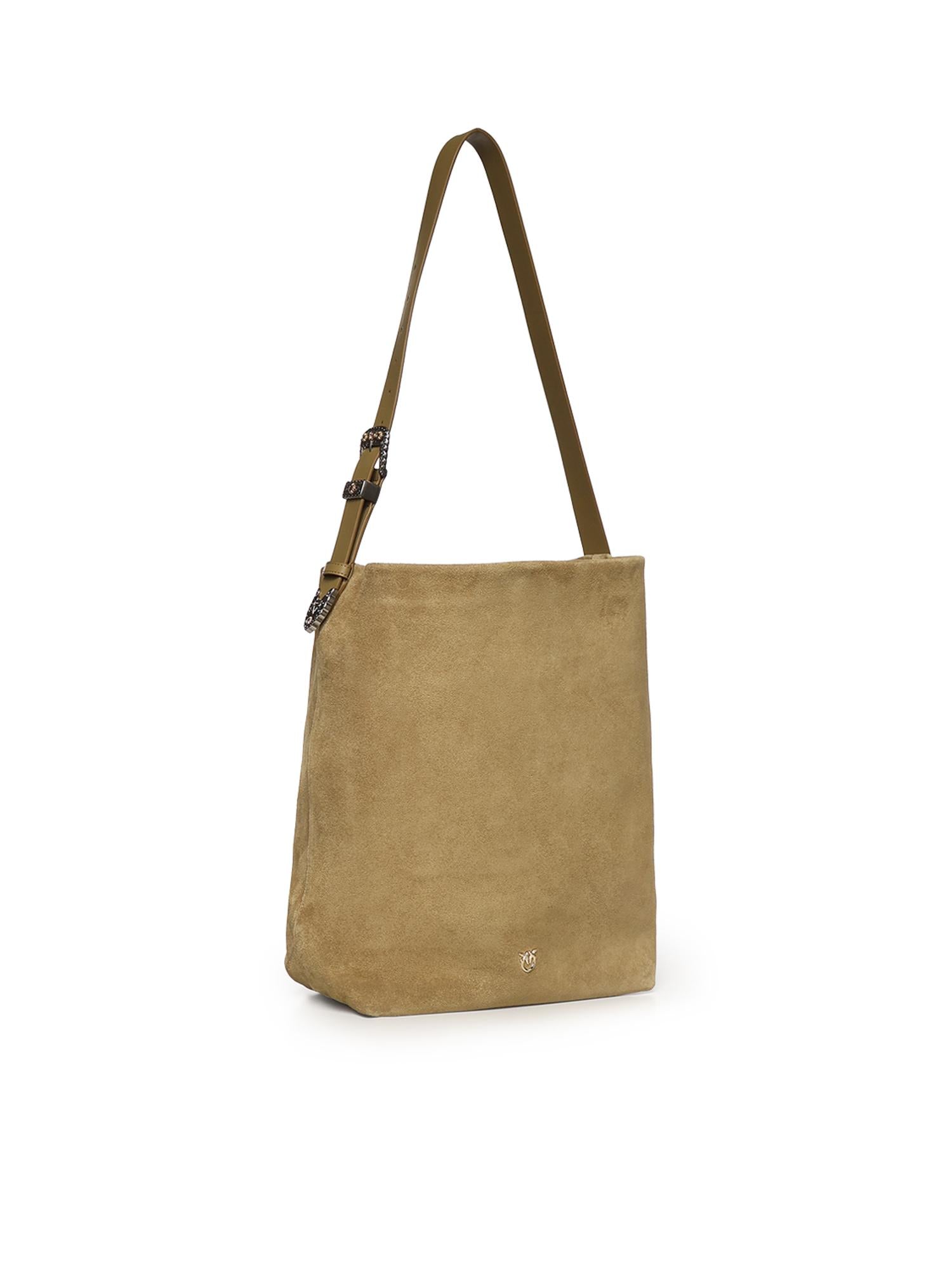 Borsa a tracolla grande Bucket Big in suede 106834 A0F6L22A PINKO 