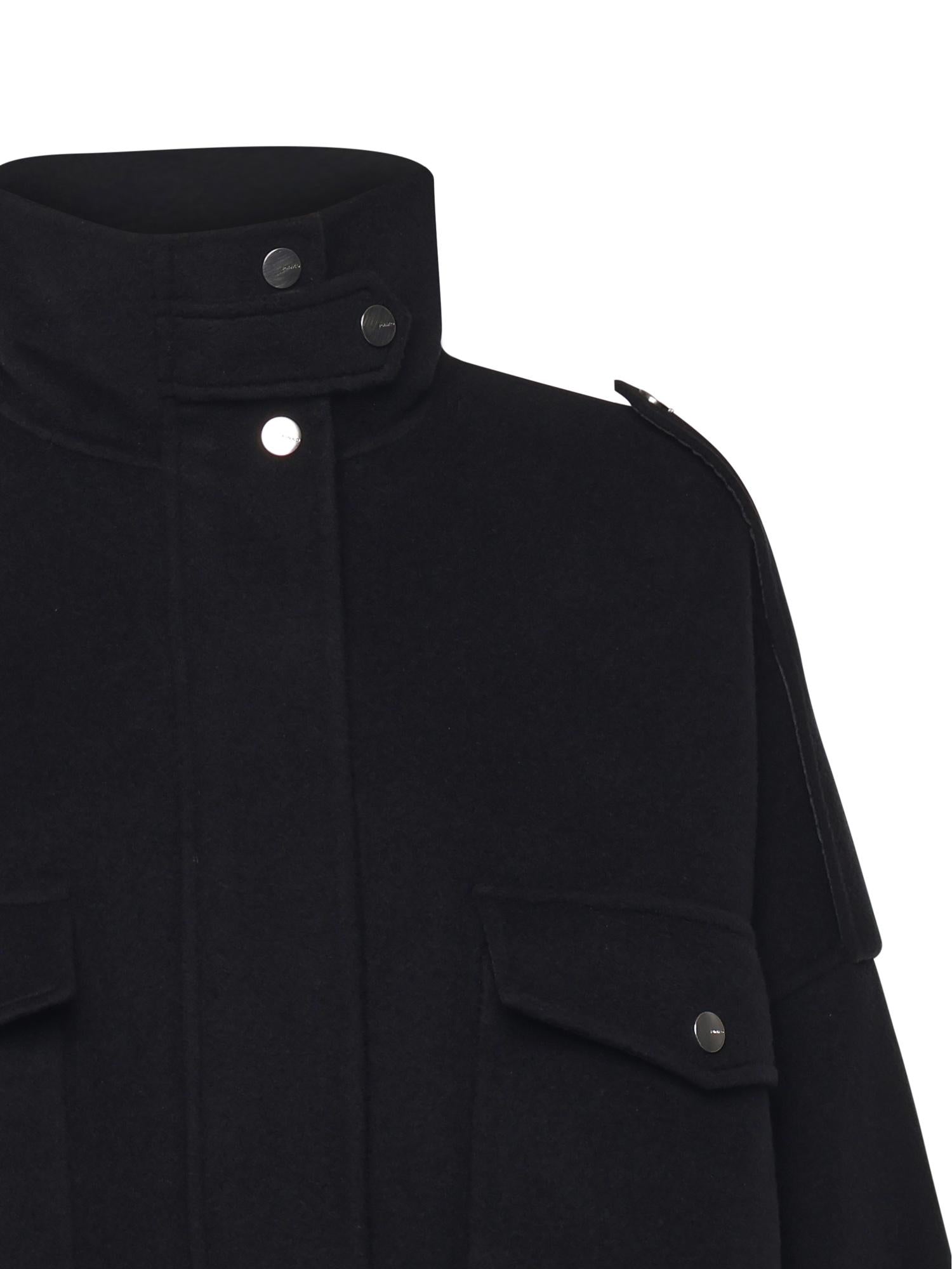 Caban in panno double con collo alto<BR/> 105341 A2XMZ99 PINKO 
