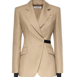 Blazer doppiopetto in natté di puro lino 2611041533600 003 MAX MARA 