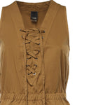 Abito lungo in cotone con balza e nastri 106822 A3AXL25 PINKO 