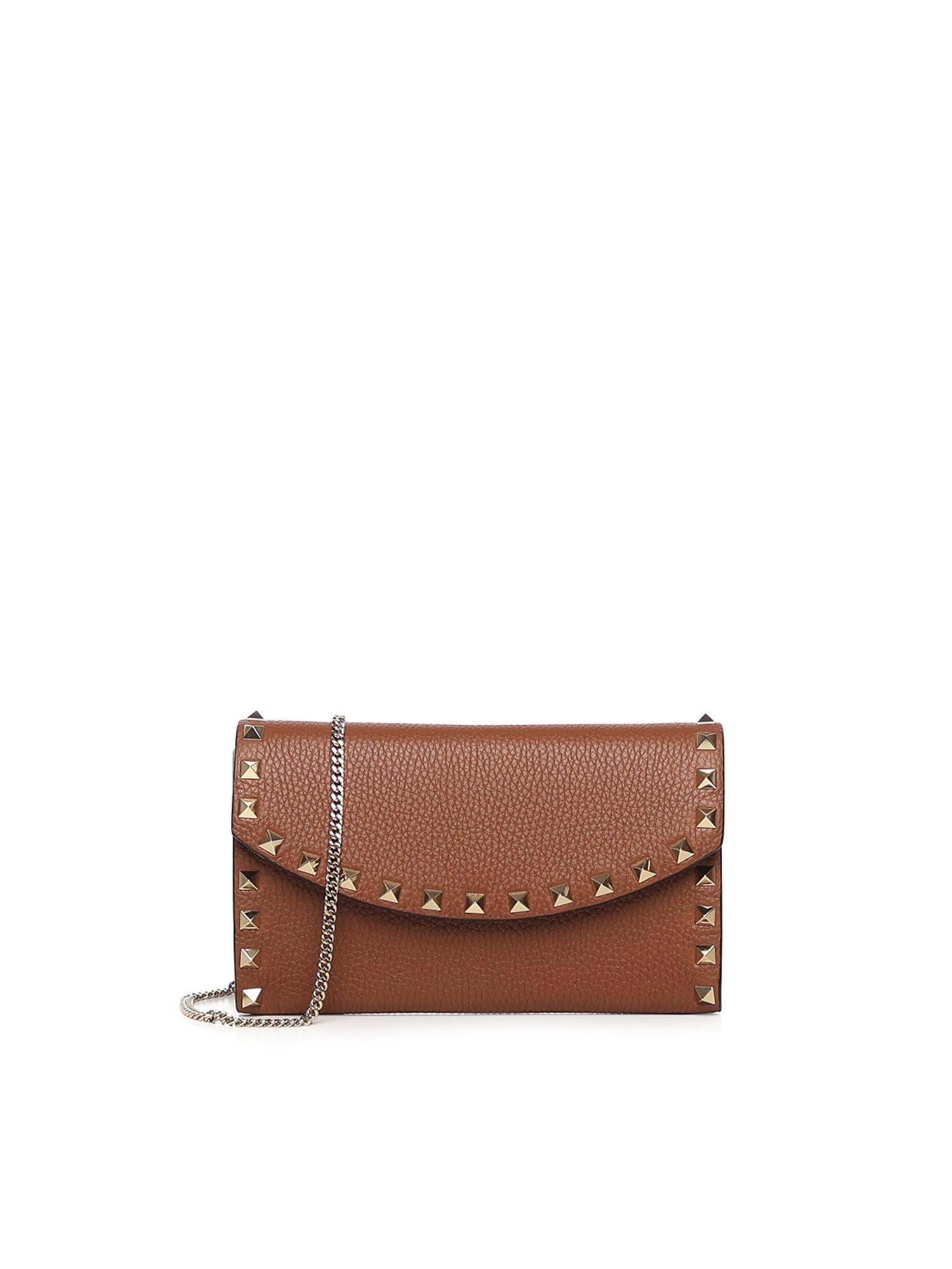 Portafoglio Rockstud in pelle con catena 7W2P0AR6 VSHHG5 VALENTINO GARAVANI 
