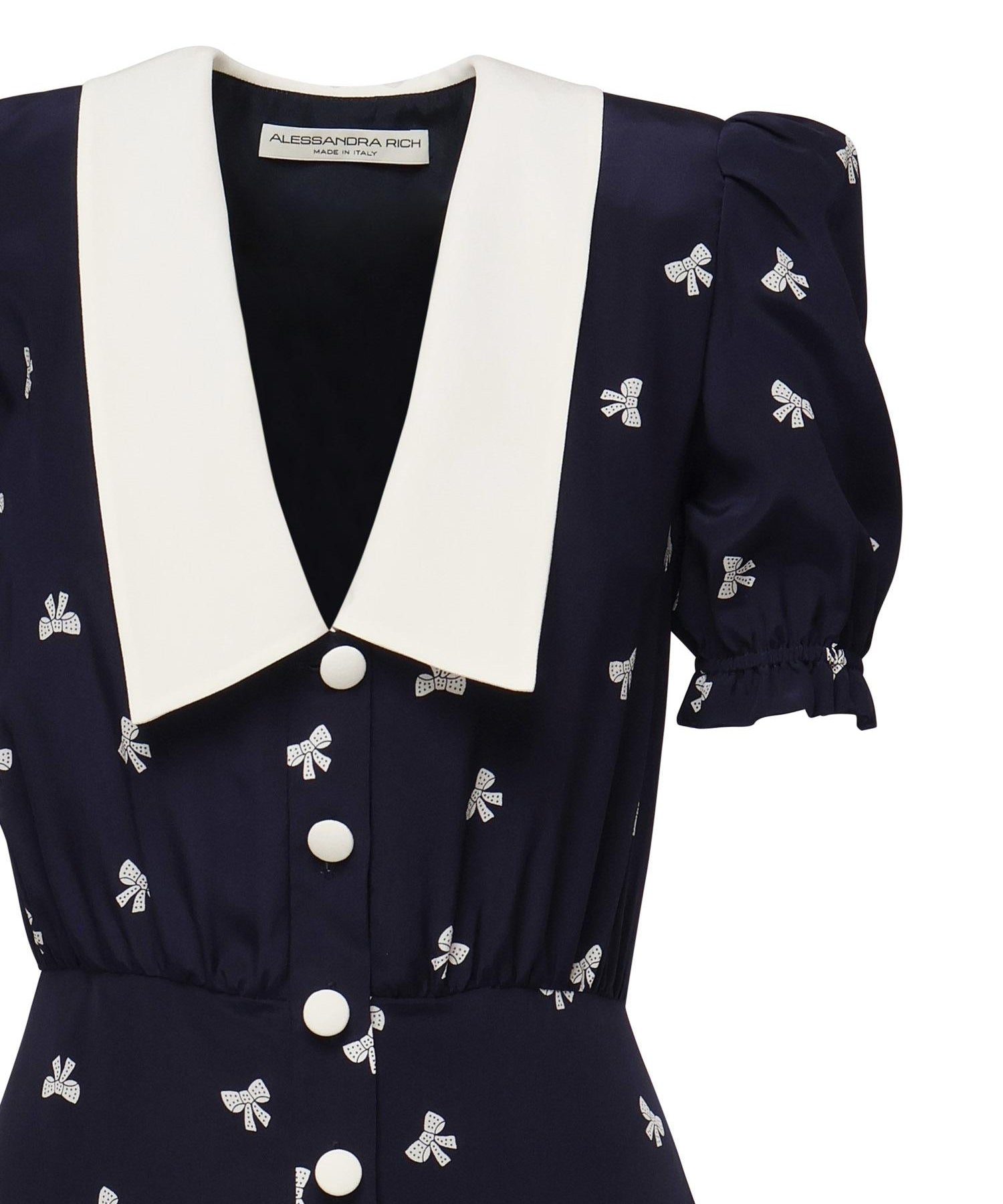 Abito con stampa fiocchi e colletto FABX4113F4595 1844 ALESSANDRA RICH 