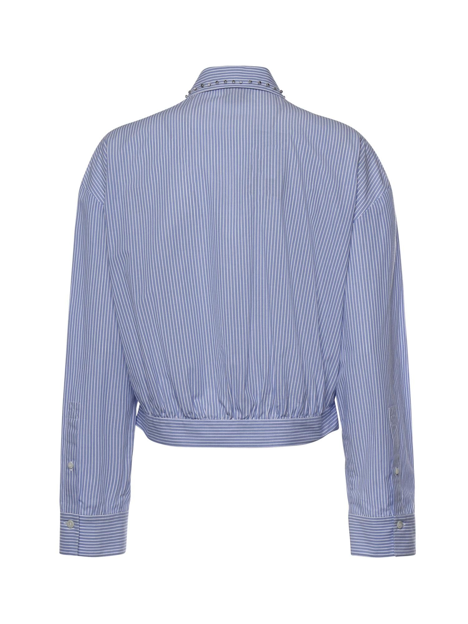 Camicia cropped a righe con colletto gioiello 106277 A32RZE5 PINKO 