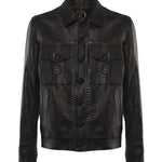 Giubbotto Julius in pelle<BR/> JULIUS CAESAR PITONENERO GIULIANO GALIANO 