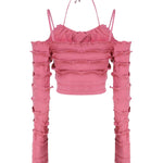 Top in maglia con ruches 2M446A -N0722 BLUMARINE 