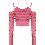 Top in maglia con ruches 2M446A -N0722 BLUMARINE 