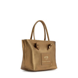 Borsa shopping in pelle con logo 73BP9VT01 LOLLI POPPOP BRONZE V° 73 