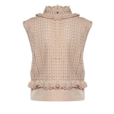 Top in pizzo Sangallo con volant A08081623 0180 ALBERTA FERRETTI 