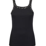 Top a costine con ricami gioiello 104109 A2TMZ99 PINKO 