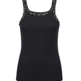 Top a costine con ricami gioiello 104109 A2TMZ99 PINKO 
