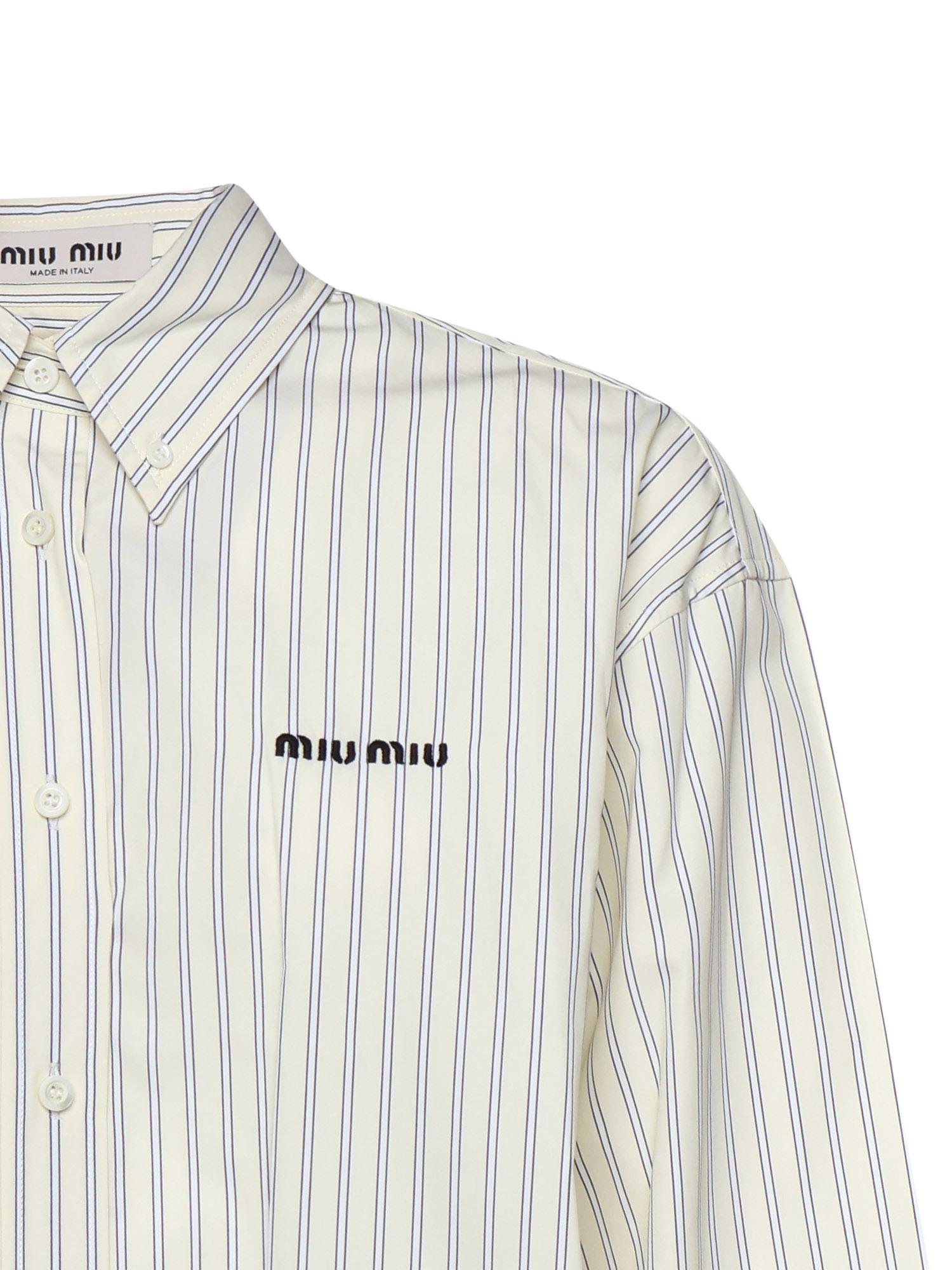 Camicia a righe con logo MK1659 180UF0061 MIU MIU 