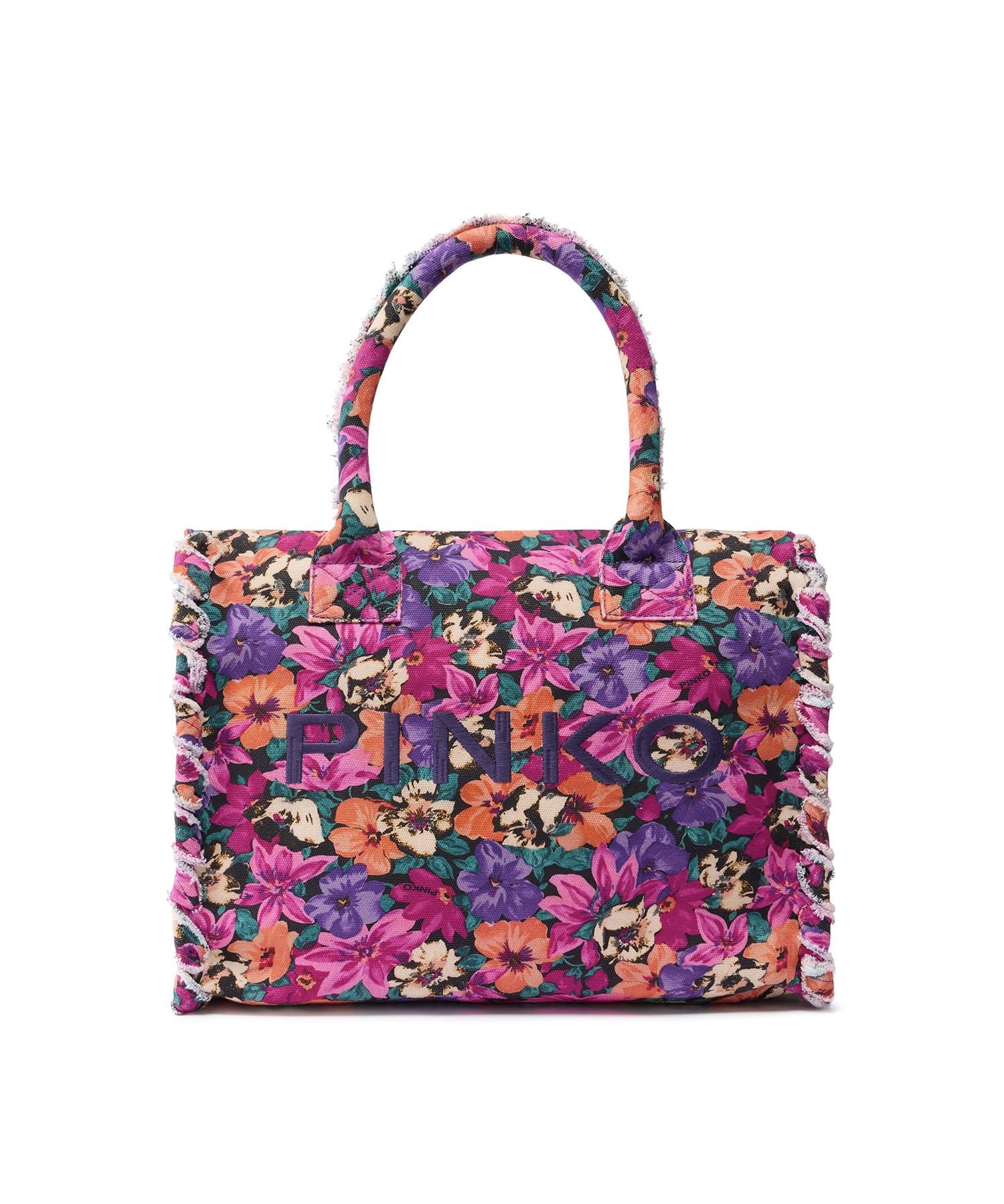 Borsa shopper in cotone con logo 106673 A3B5YA2Q PINKO 