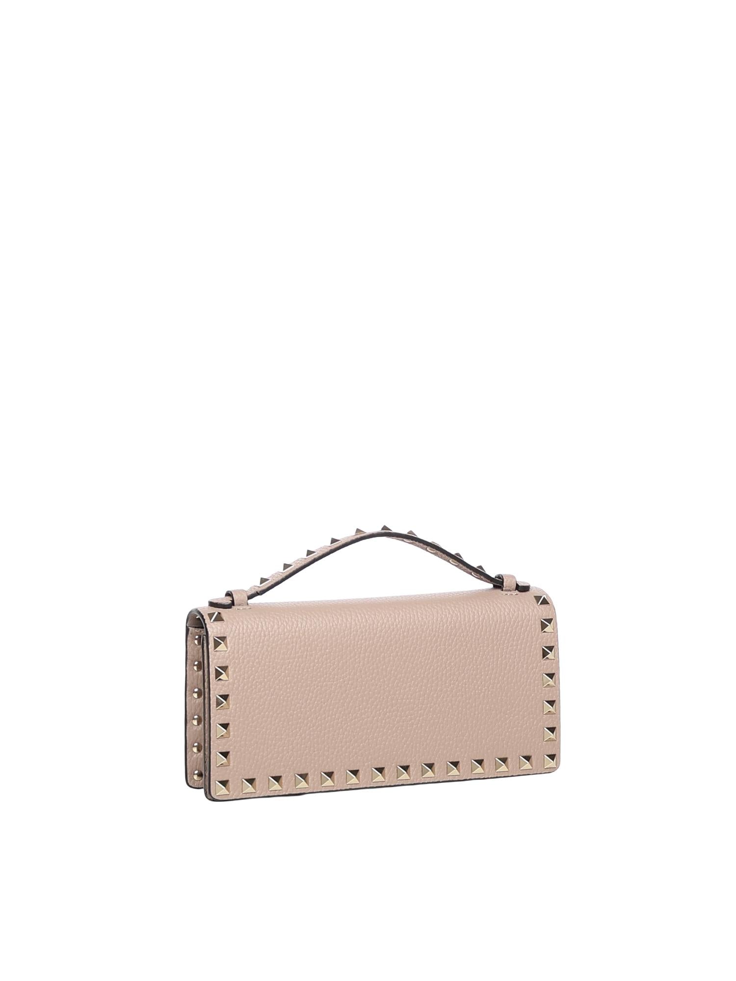 Portafoglio con catena Rockstud in vitello 7W2P0AK2 VSHP45 VALENTINO GARAVANI 