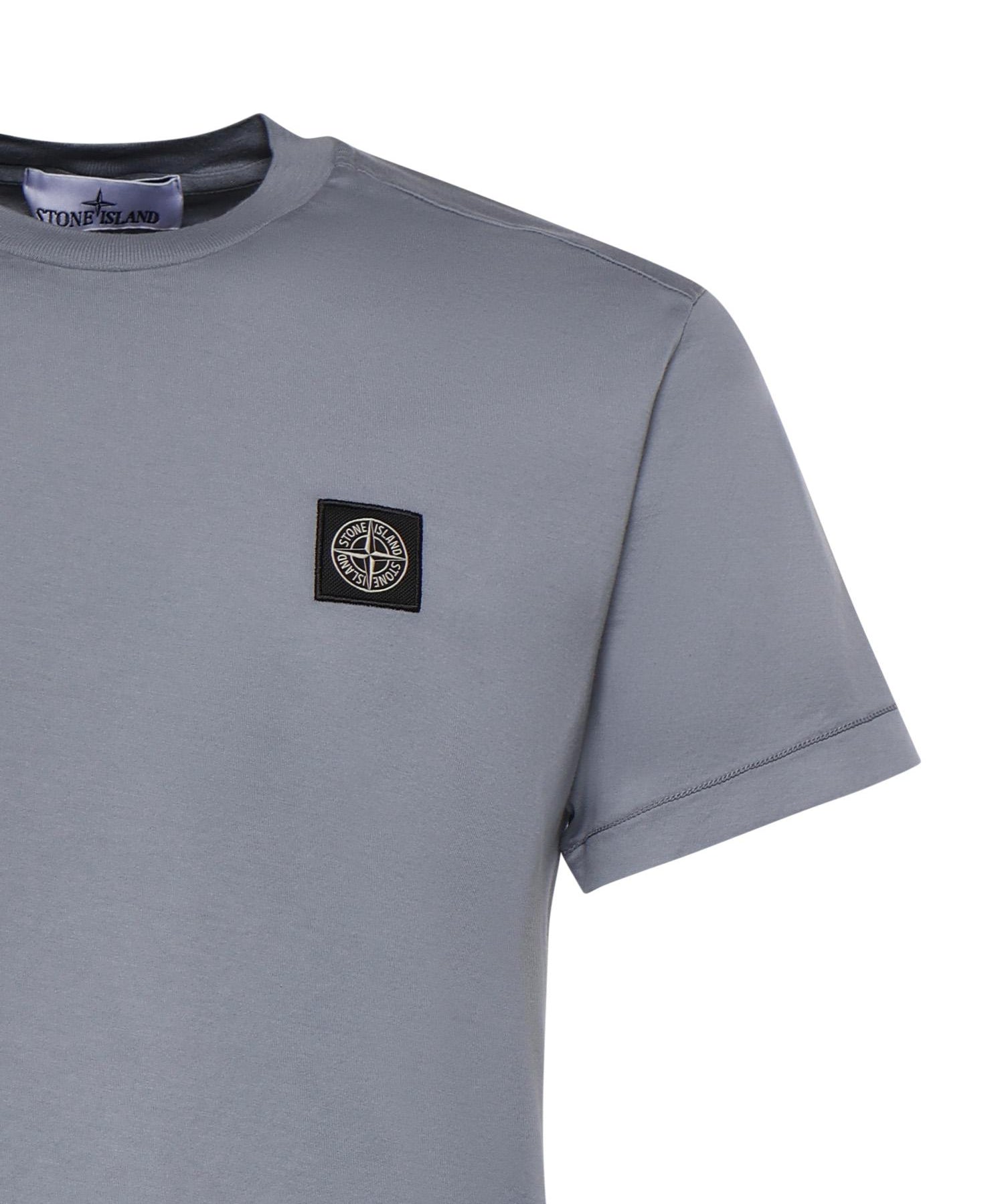 T-shirt con patch Compass in jersey di cotone L1S152100027 S0013V0024 STONE ISLAND 