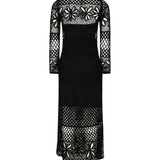 Abito lungo crochet traforato<BR/> 104731 A2FFZ99 PINKO 