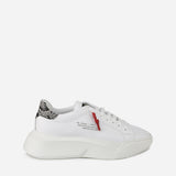 Sneakers Nemesis in nappa con lacci cerati NEMESIS2 PYTHONWHITE GIULIANO GALIANO 