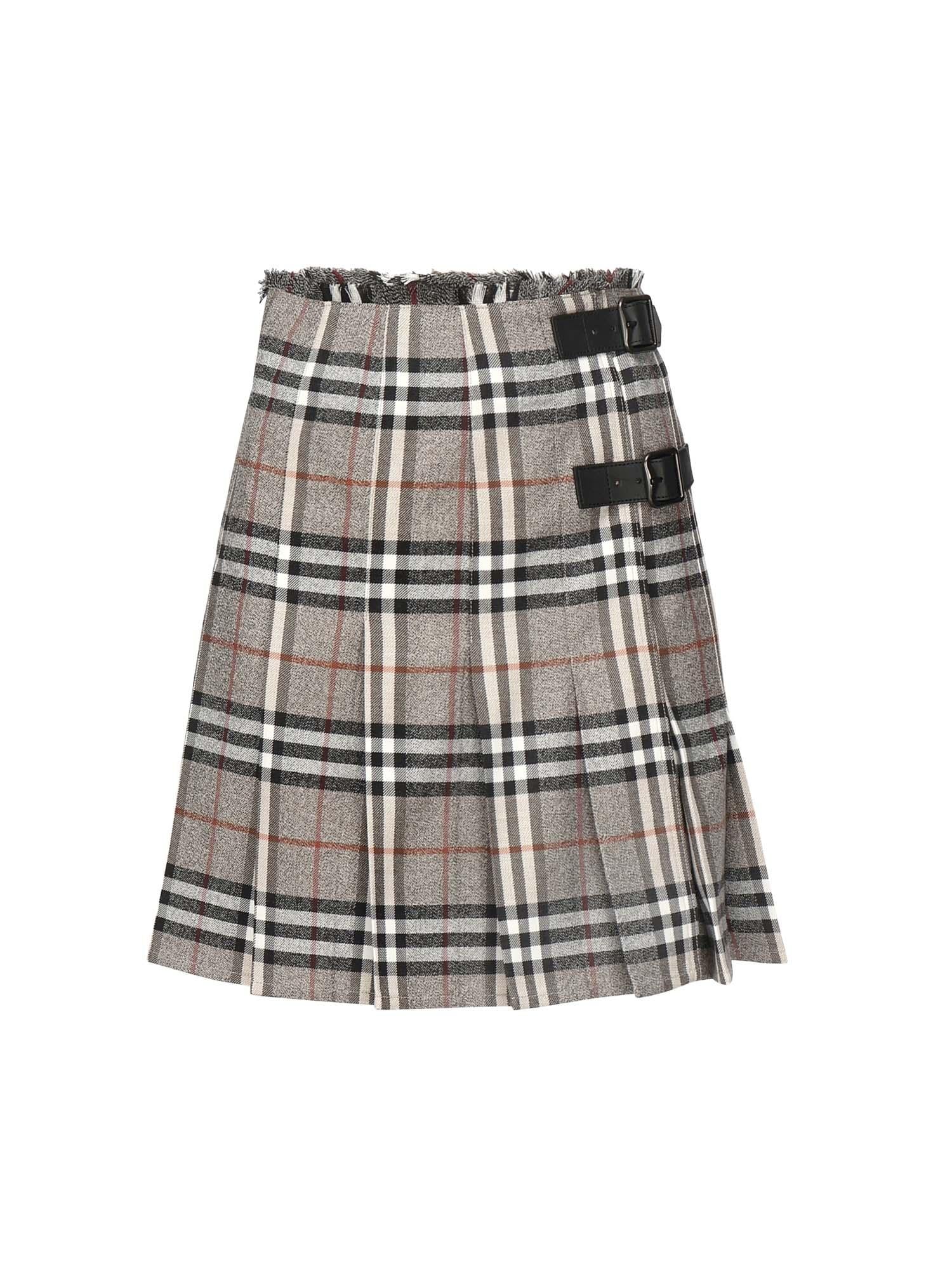 Mini kilt in lana Check<BR/> 8113042 C3142 BURBERRY 