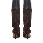 Stivali in pelle scamosciata PX1685XV0SN CIOCCOLATO BLACK PARIS TEXAS 
