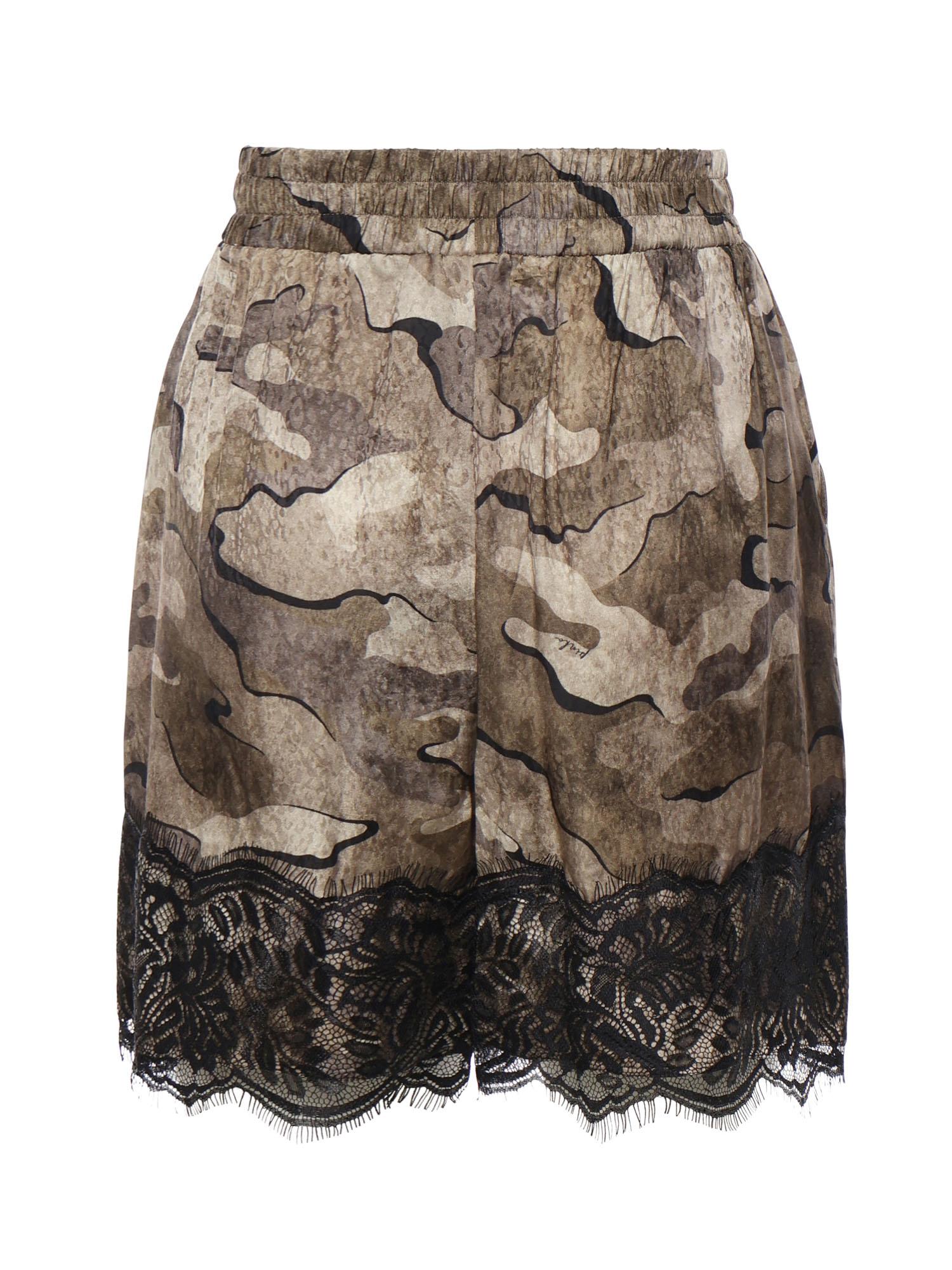 Shorts camouflage con pizzo 107608 A3MYCSZ PINKO 