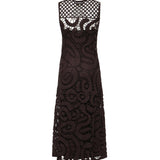 Abito midi senza maniche in crochet geometrico 106361 A354M05 PINKO 