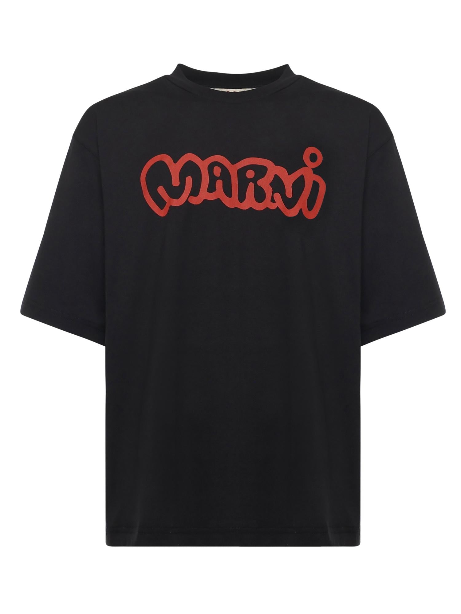 T-shirt in cotone con logo HUMU0223WP USCY53LON99 MARNI 