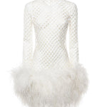 Abito corto in rete con paillettes F60FCZ FLSLDW0800 DOLCE & GABBANA 