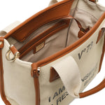 Borsa tote Responsability in canvas 73BS6AF02 RESPONSIBILITY BISNATURALE/CUOIO V° 73 