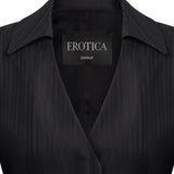 Blazer cropped in gessato lana e viscosa DJ848 EFE166D999 DONDUP 