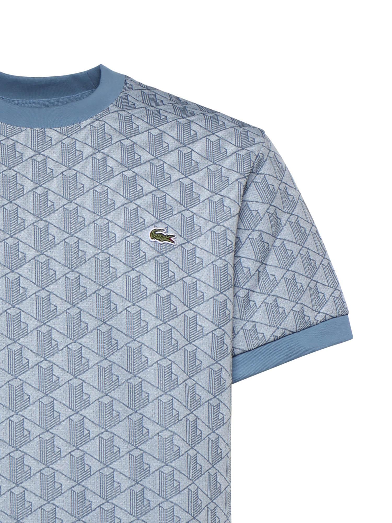T-shirt in jacquard con monogramma<BR/> TH1197 1QI LACOSTE 